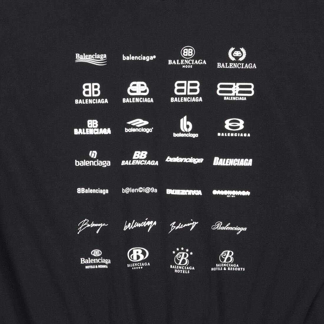BALENCIAGA Archives Logos Hoodie Medium Fit in Black