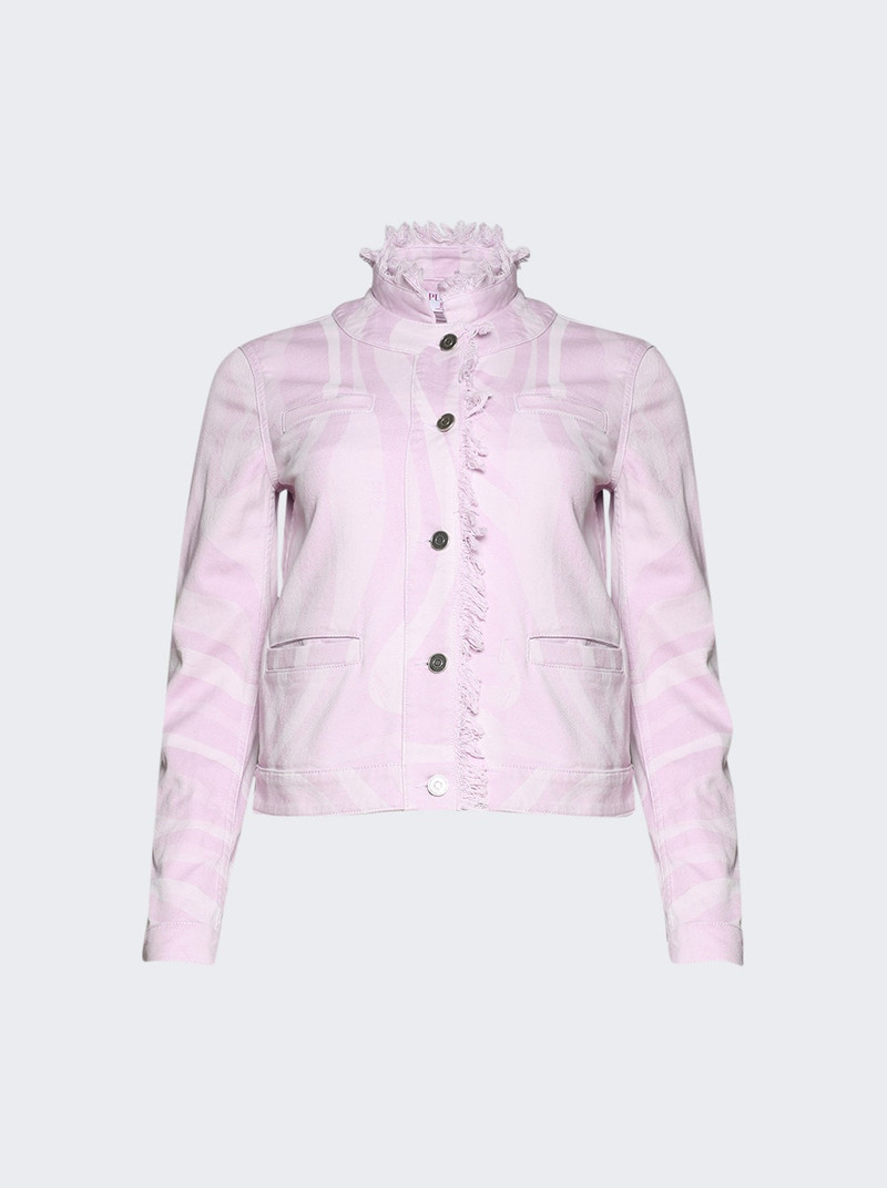 Marmo Print Denim Jacket Pink 1