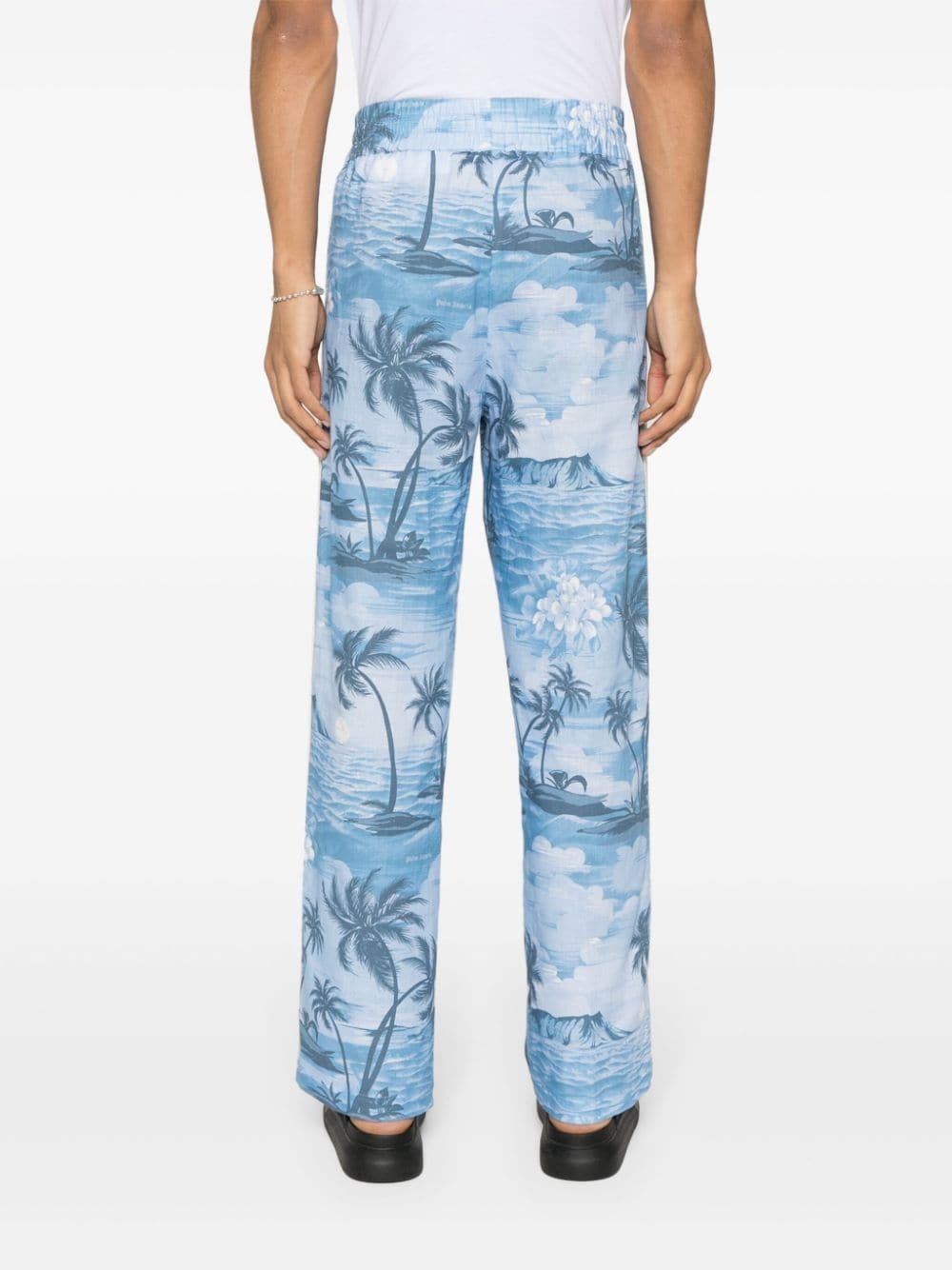 island-print straight-leg trousers - 4