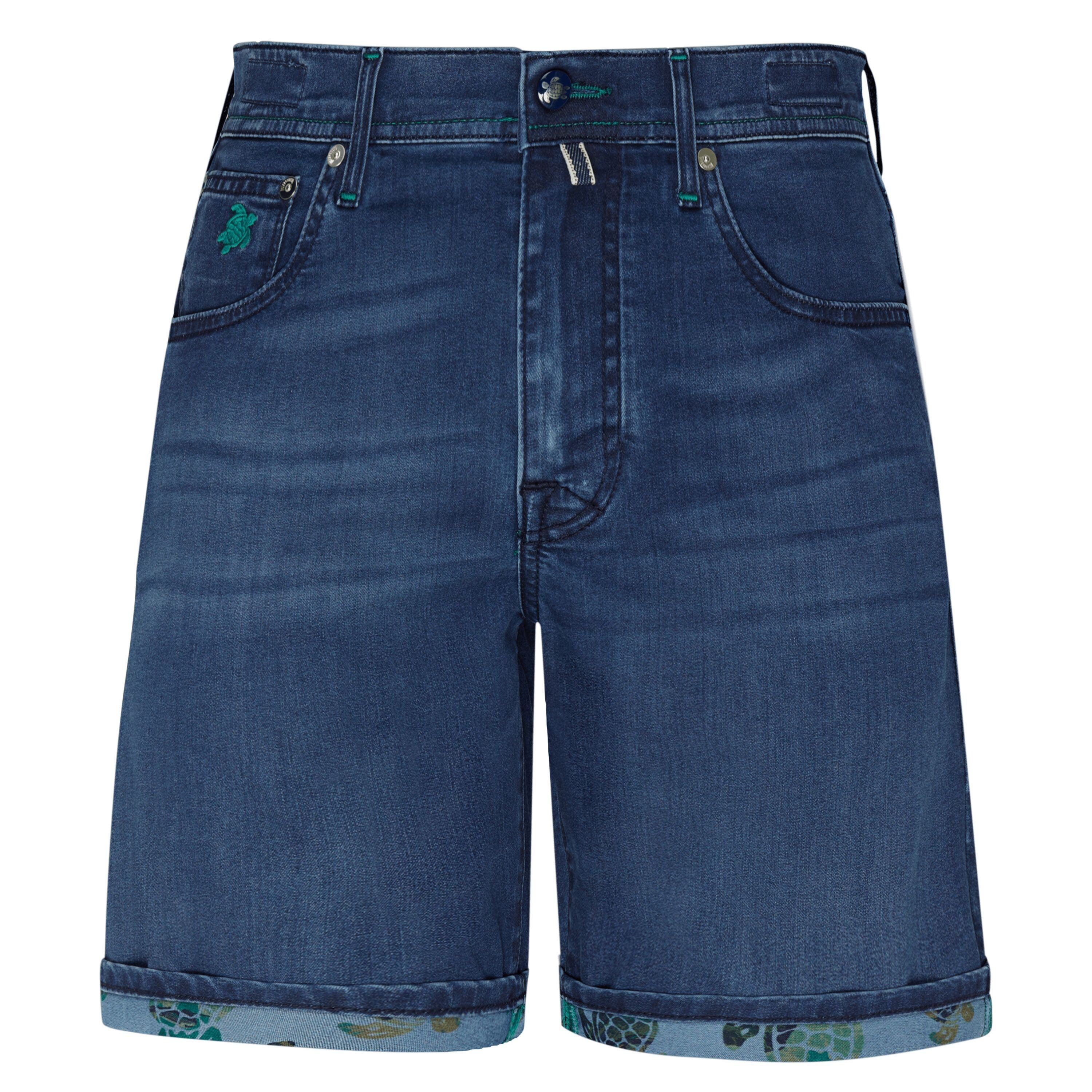 Vilebrequin Men's Tahiti Turtle Denim Shorts in Med Denim W2 at Nordstrom - 3