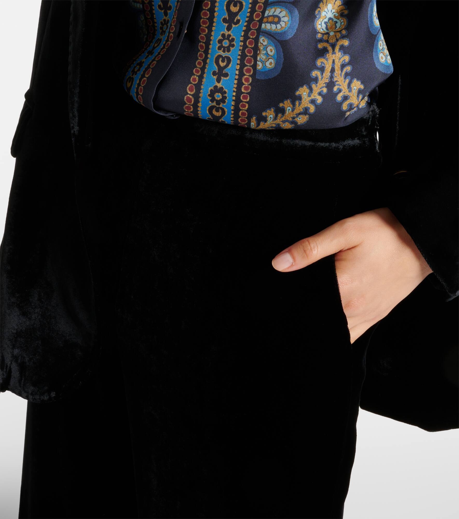 Velvet straight pants - 4