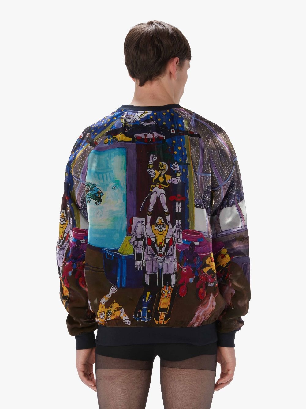 SWEATSHIRT LAYERED WITH PRINTED ORGANZA - 3