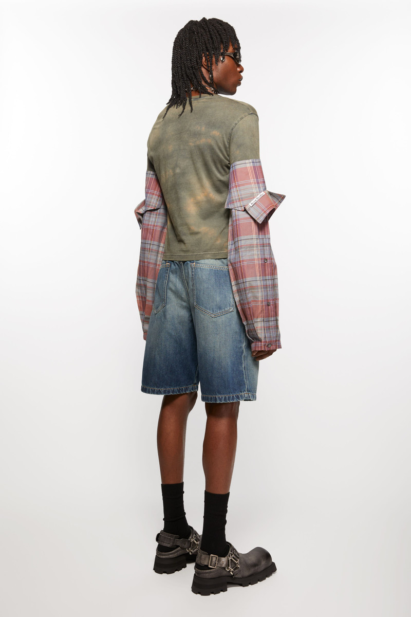 Loose fit denim shorts - Mid Blue 3