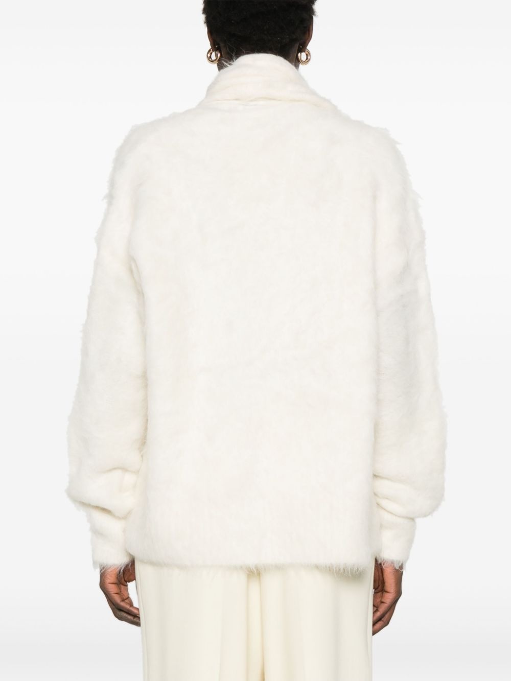 draped-scarf sweater - 4