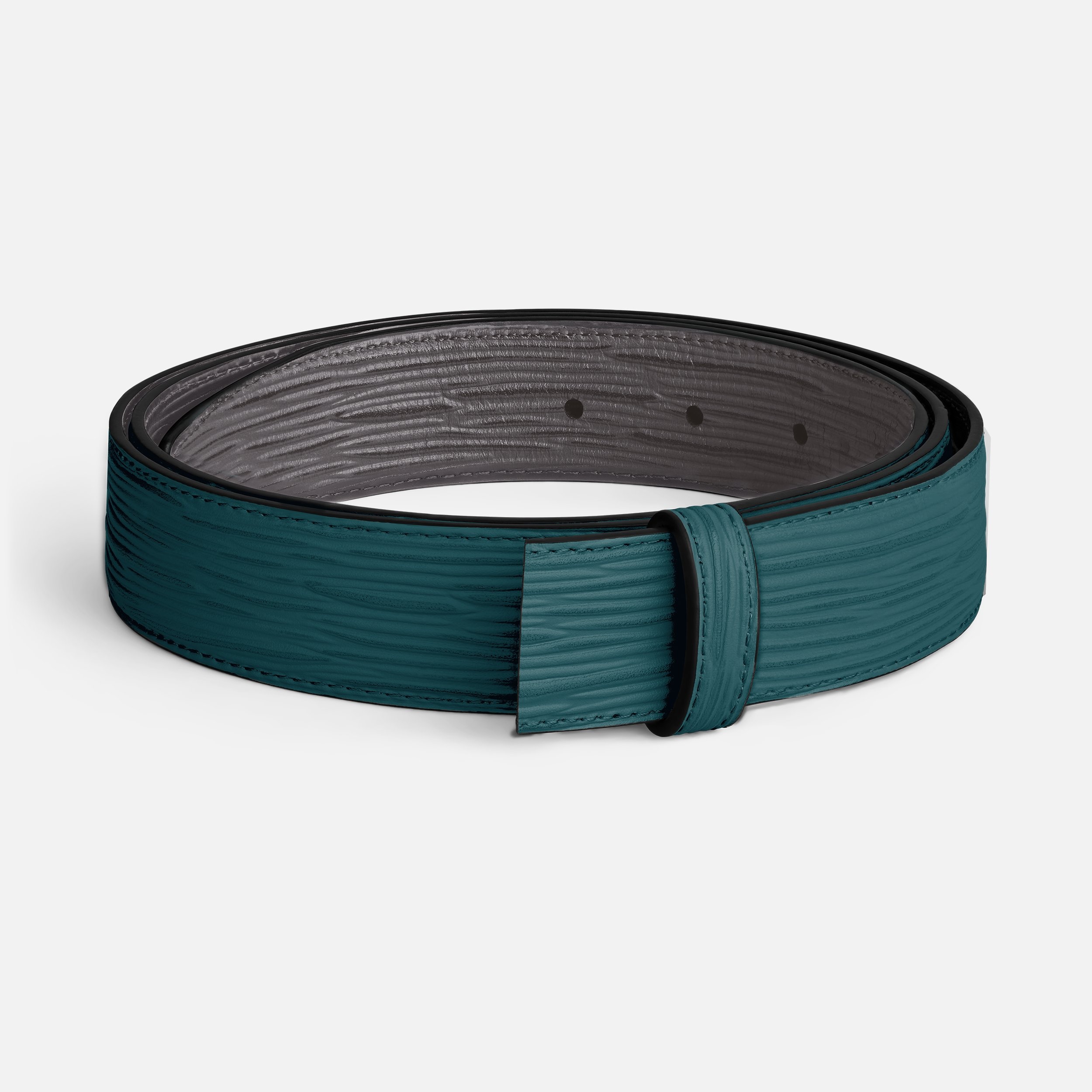 Cyprus blue/warm grey 35mm reversible leather strap - 1