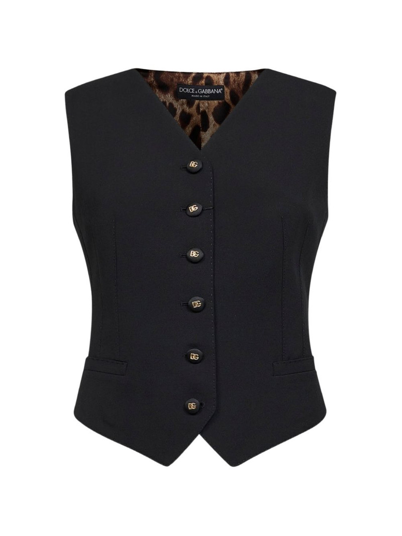 leopard-print V-neck waistcoat 1