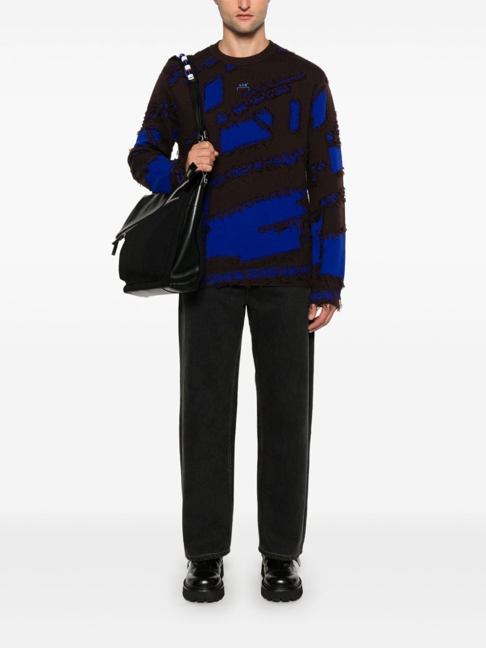 frontage-knit crew neck sweater - 2