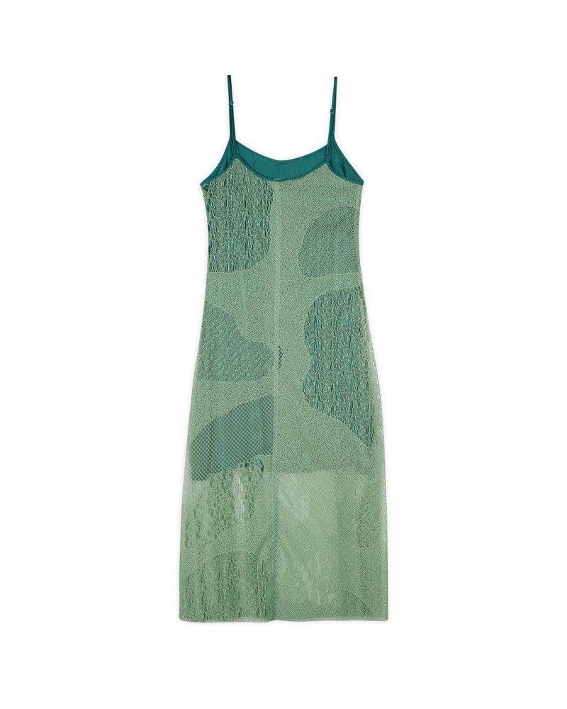 BRAIN DEAD Engineered Cloud Mesh Slip Dress - Green outlook