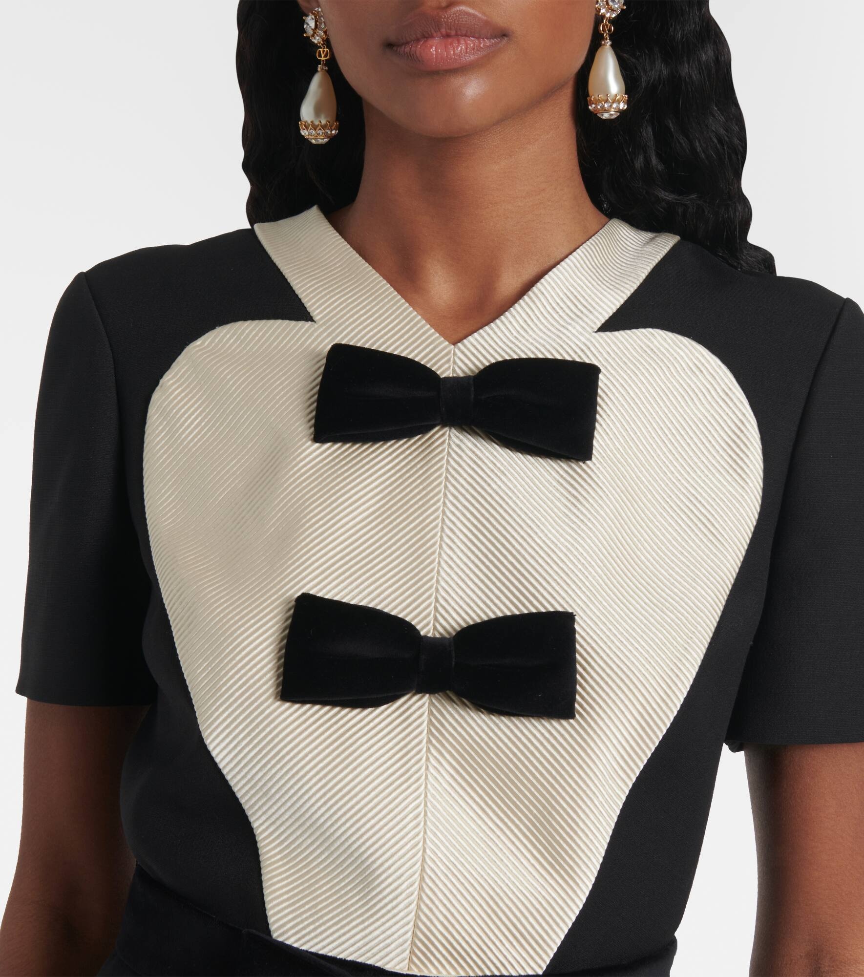 Crepe Couture bow-detail midi dress - 4