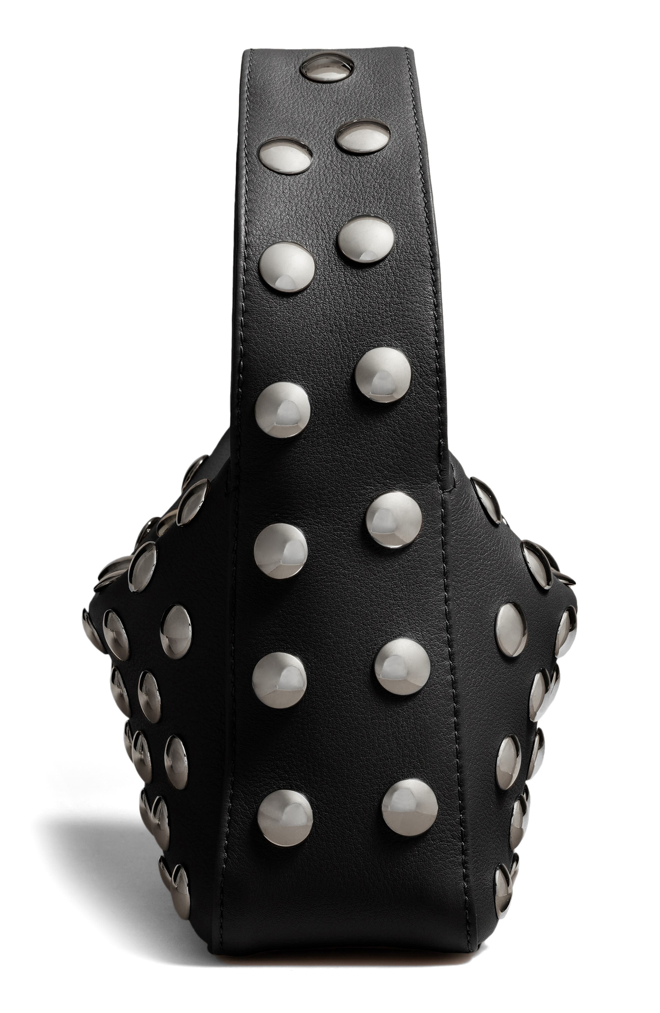 Khaite Small Elena Stud Leather Shoulder Bag in Black 200 at Nordstrom - 5
