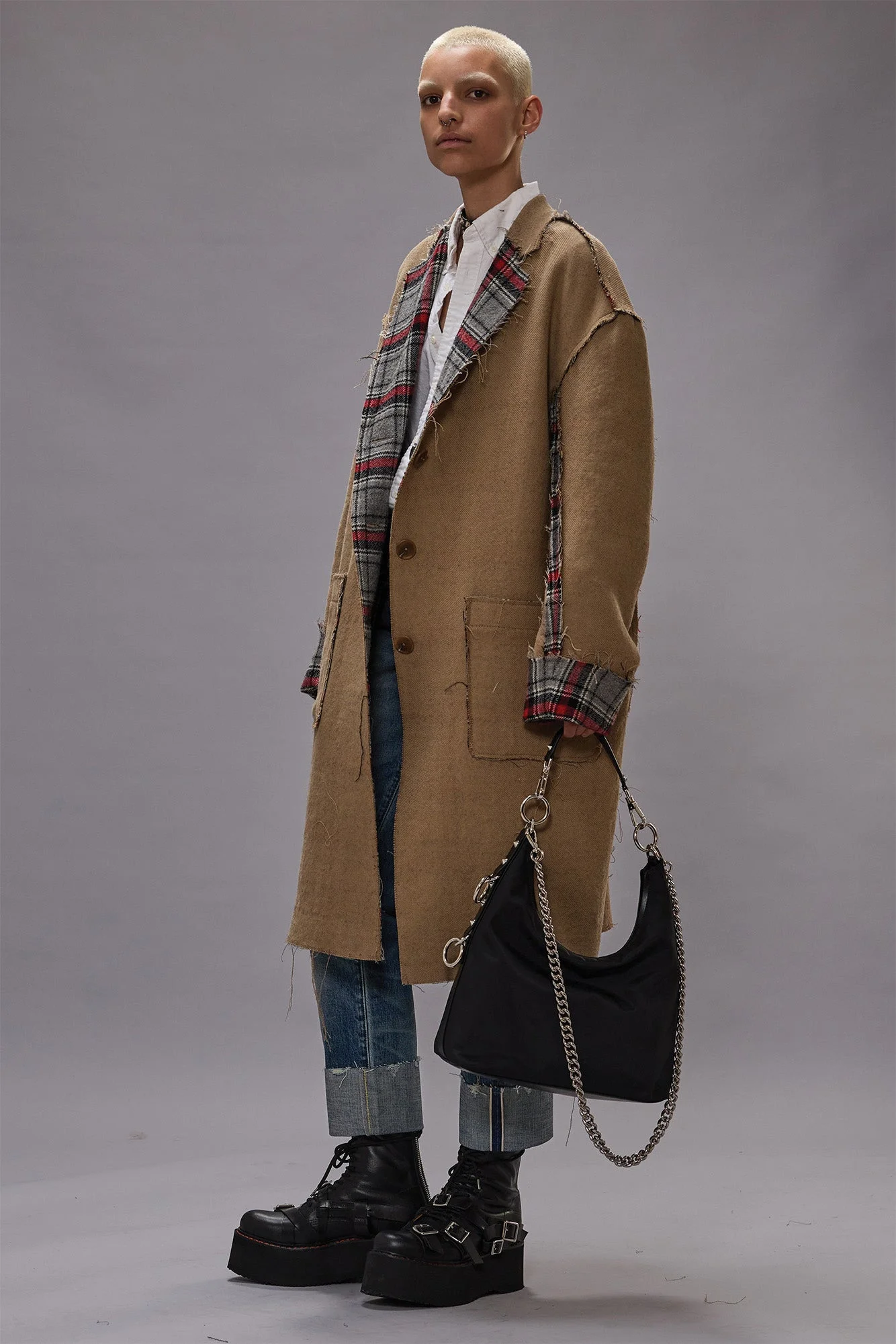 REVERSIBLE RAW CUT COAT - 1