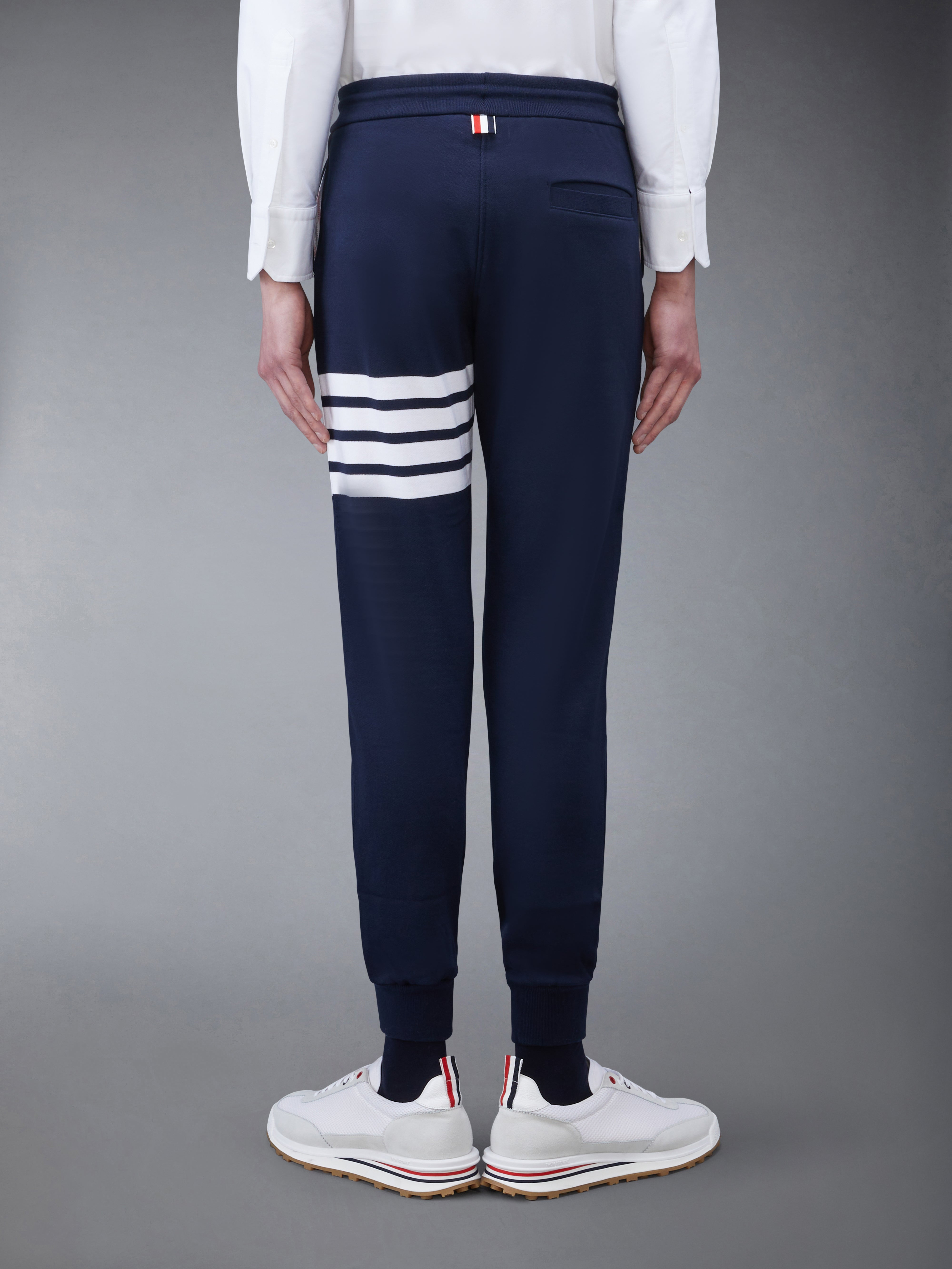 Navy Cotton Loopback Knit Engineered 4-bar Sweatpant - 3