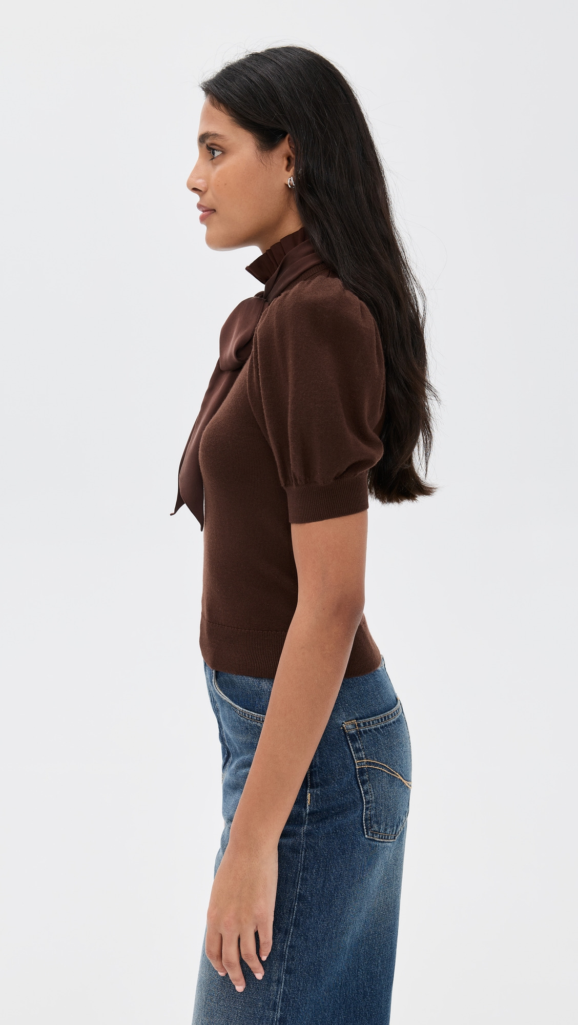 Chase Puff Sleeve Ruffle Neck Sweater - 3