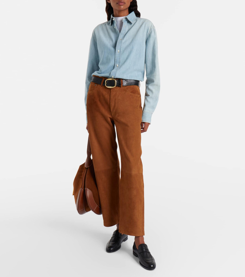 Citizens of Humanity Miro low-rise suede straight-leg pants outlook