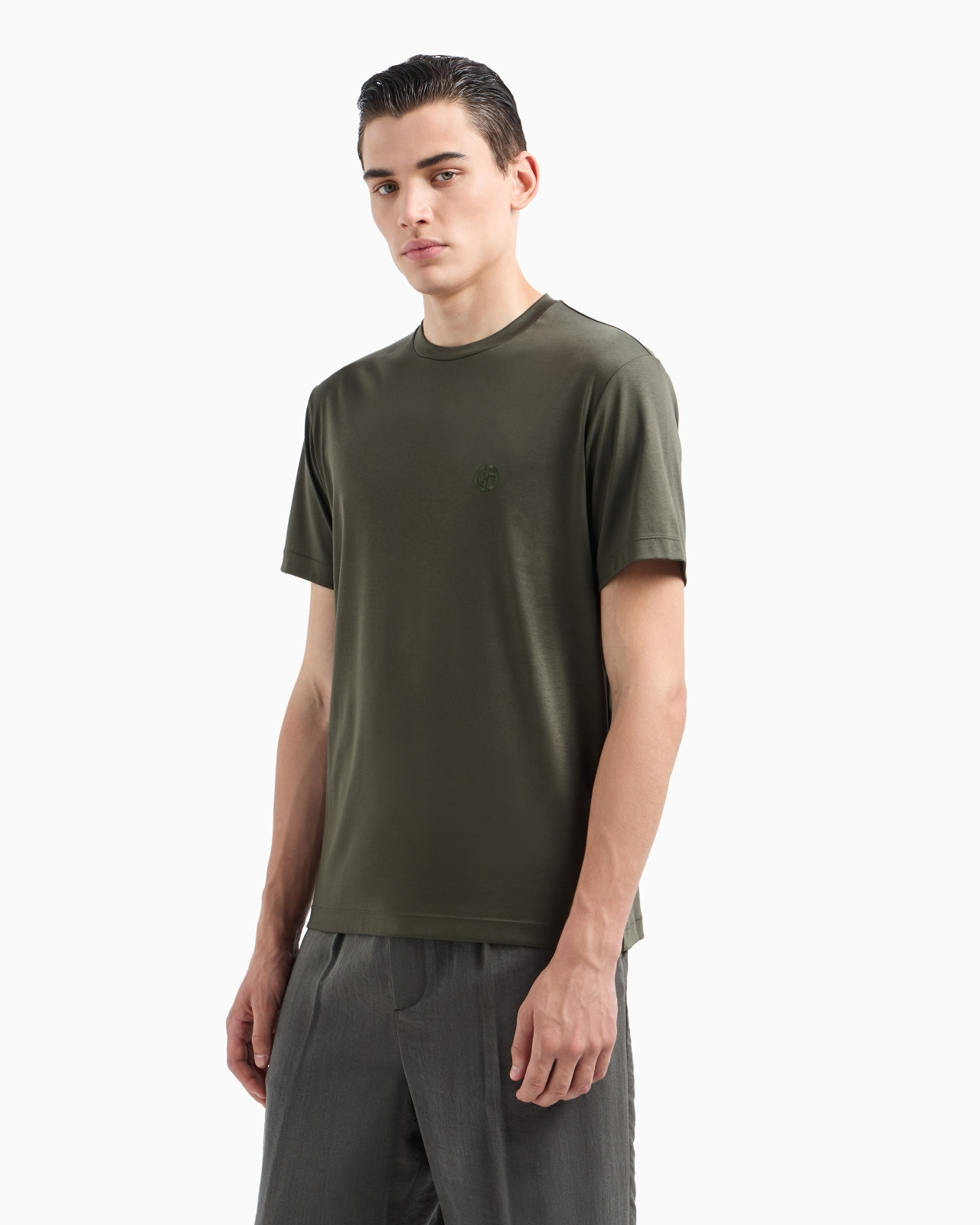Cotton-interlock T-shirt with embroidered logo - 2