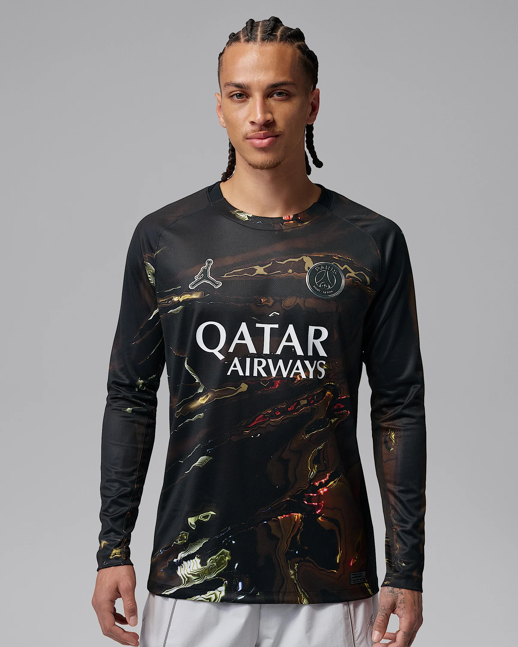 Paris Saint-Germain 2026 Stadium Night Edition Men's Jordan Dri-FIT Soccer Long-Sleeve Replica Jerse - 1
