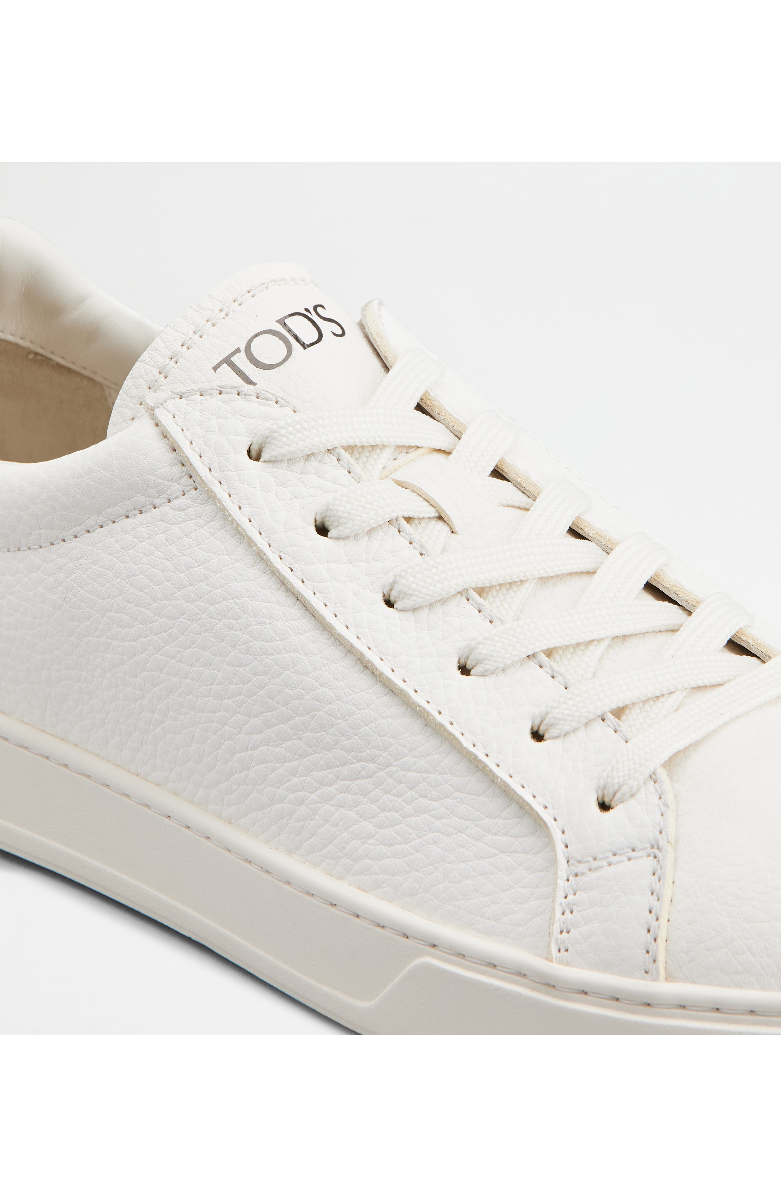 Tod's Leather Lace-Up Low Top Sneaker in Bianco Latte at Nordstrom - 3