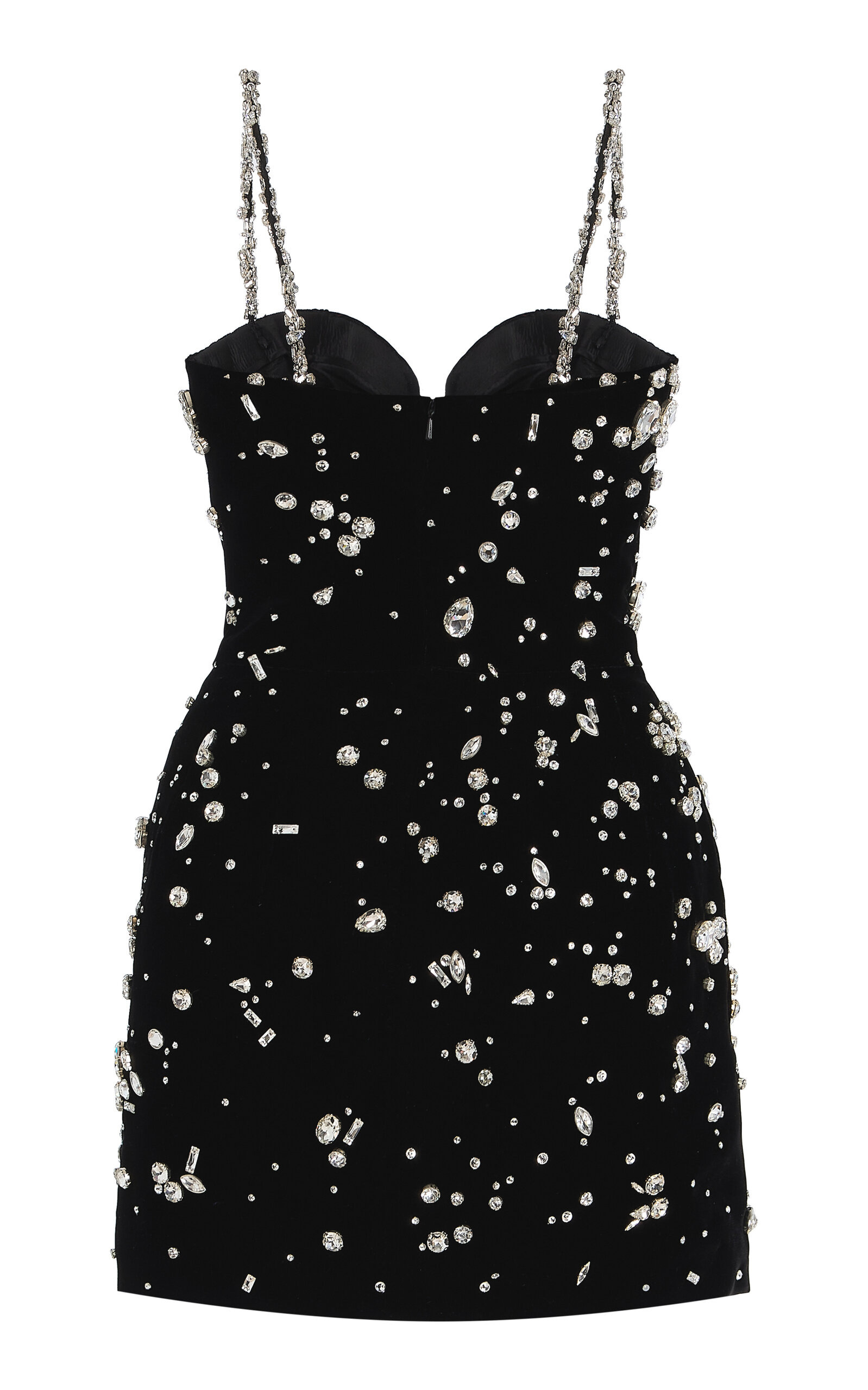 Crystal-Embellished Cupro-Blend Mini Dress black - 5