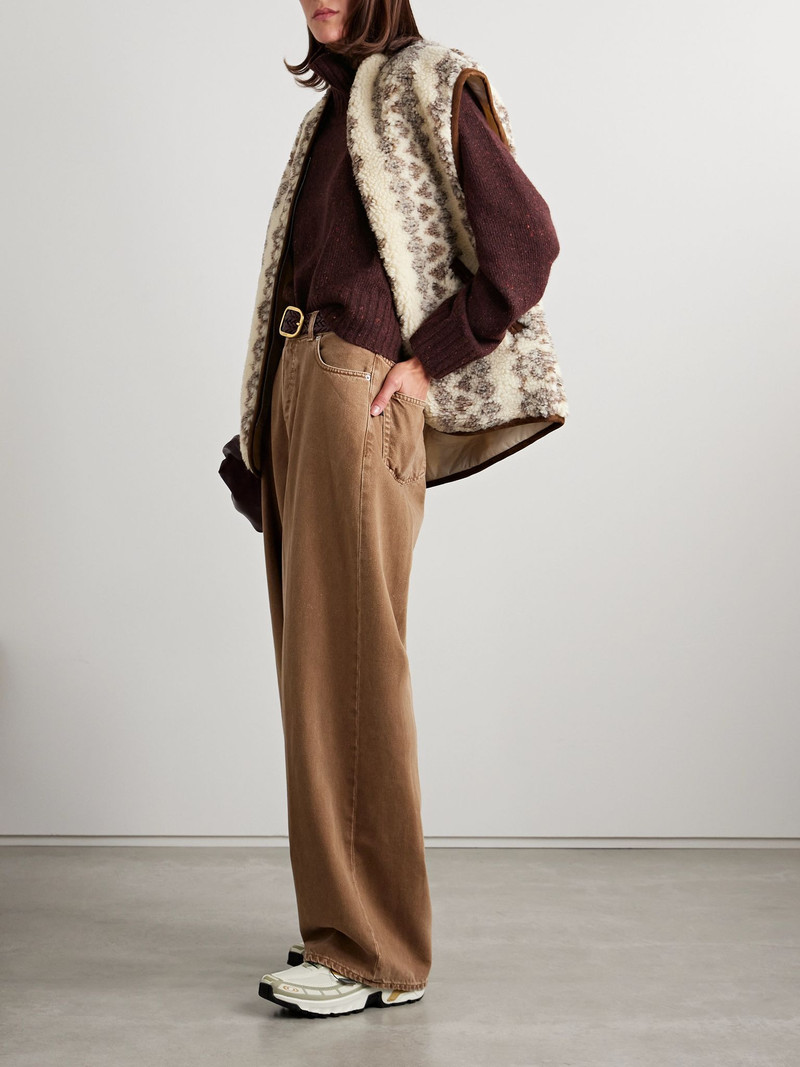 GUEST IN RESIDENCE Cropped recycled-cashmere and merino wool-blend turtleneck sweater Plum outlook