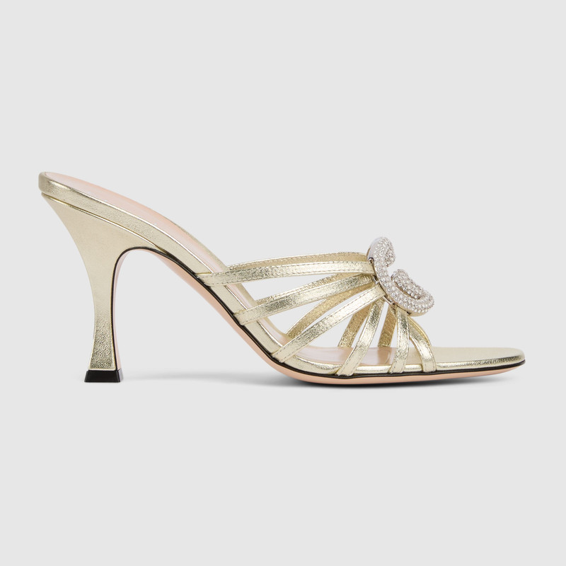 Women's slide sandal with crystal Interlocking G 1