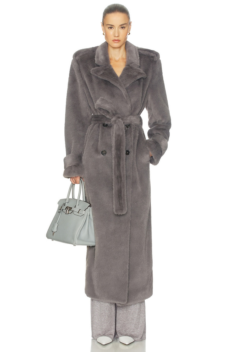 Faux Fur Long Trench 2