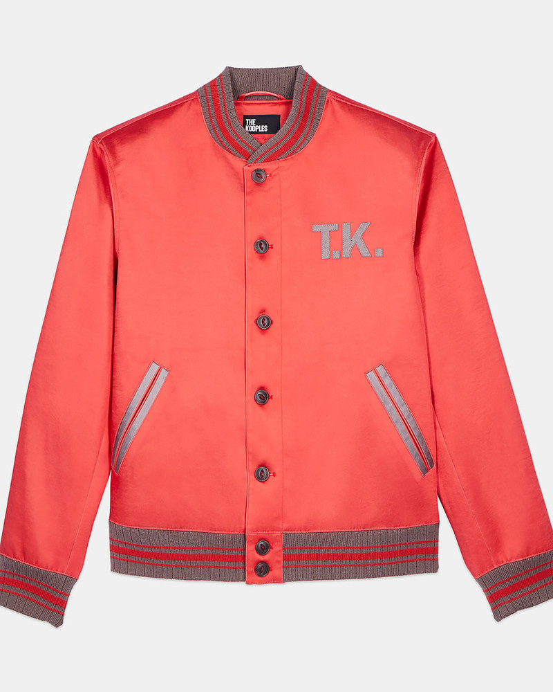 RED SATIN JACKET WITH PATCHES 1
