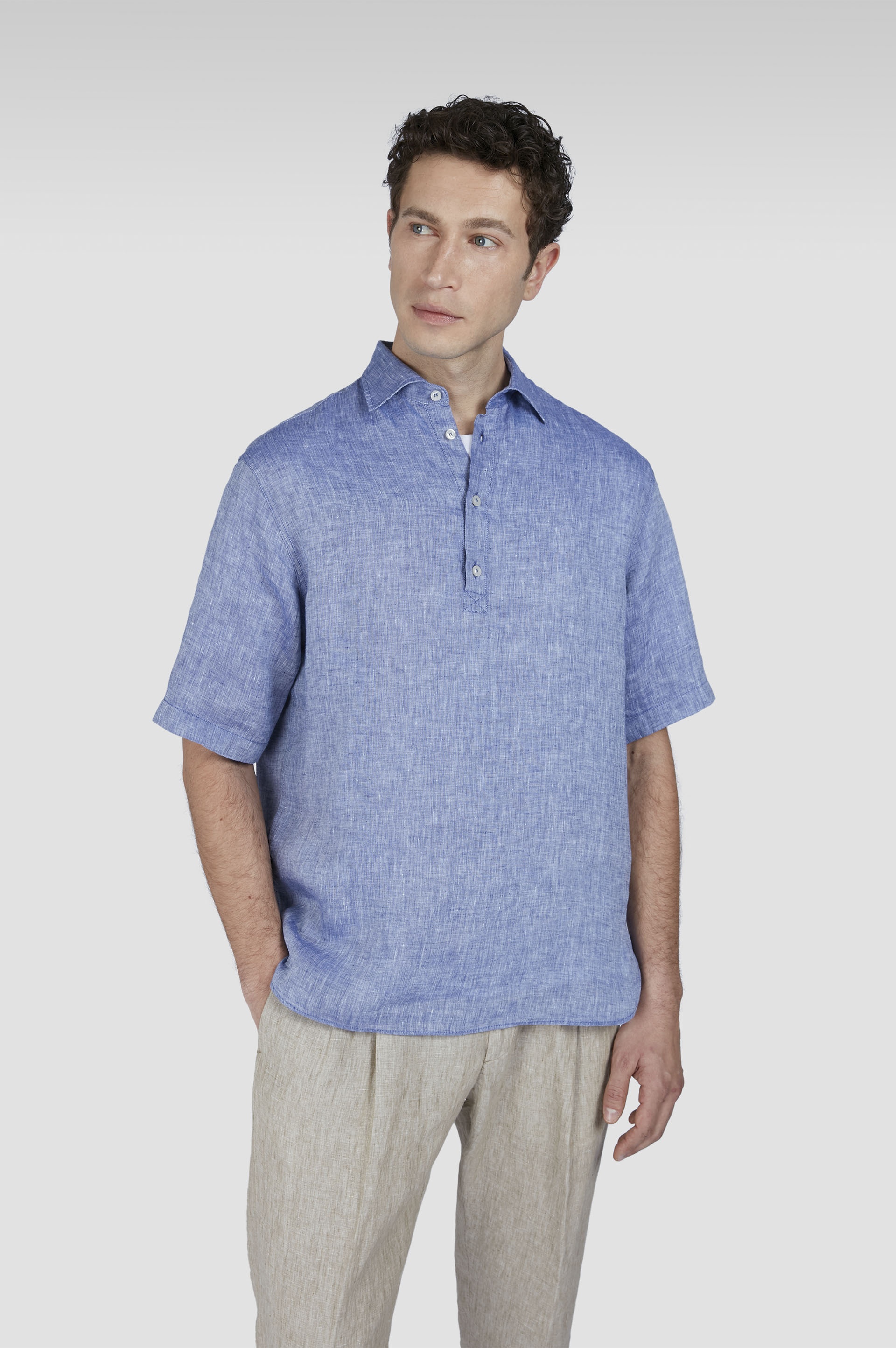 LINEN POPOVER SHIRT - 6