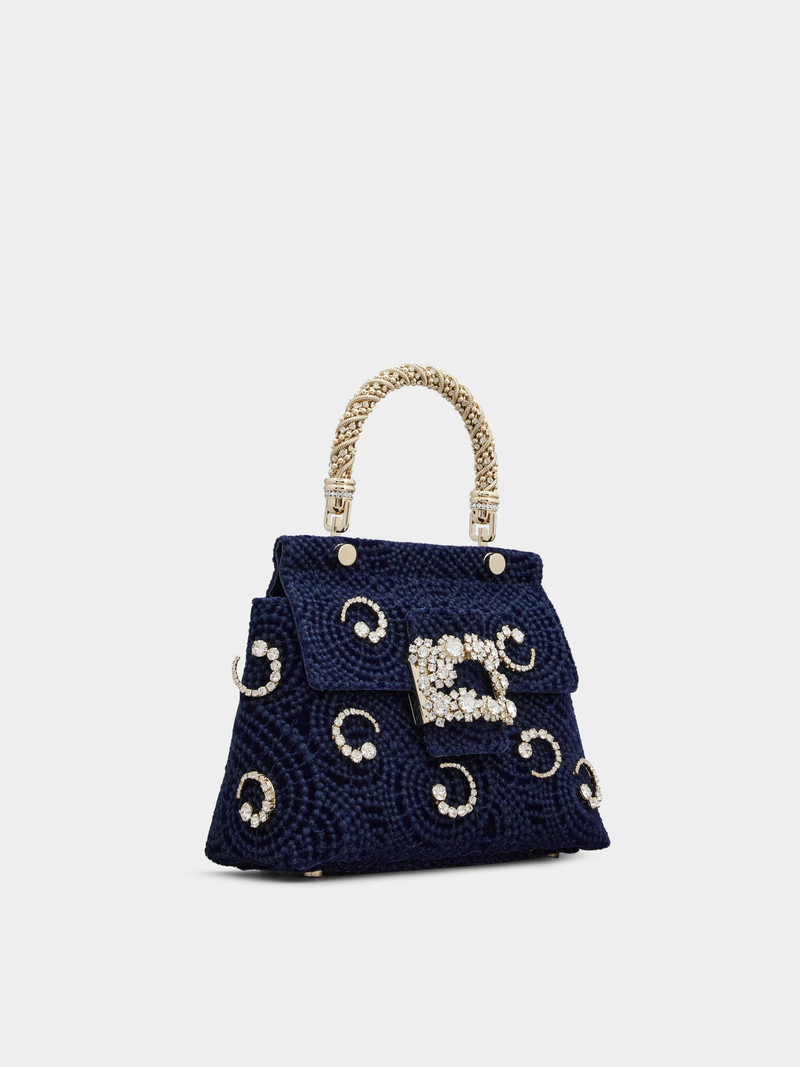 Viv' Cabas Jewel Flower Strass Buckle Mini Bag in Velvet 3