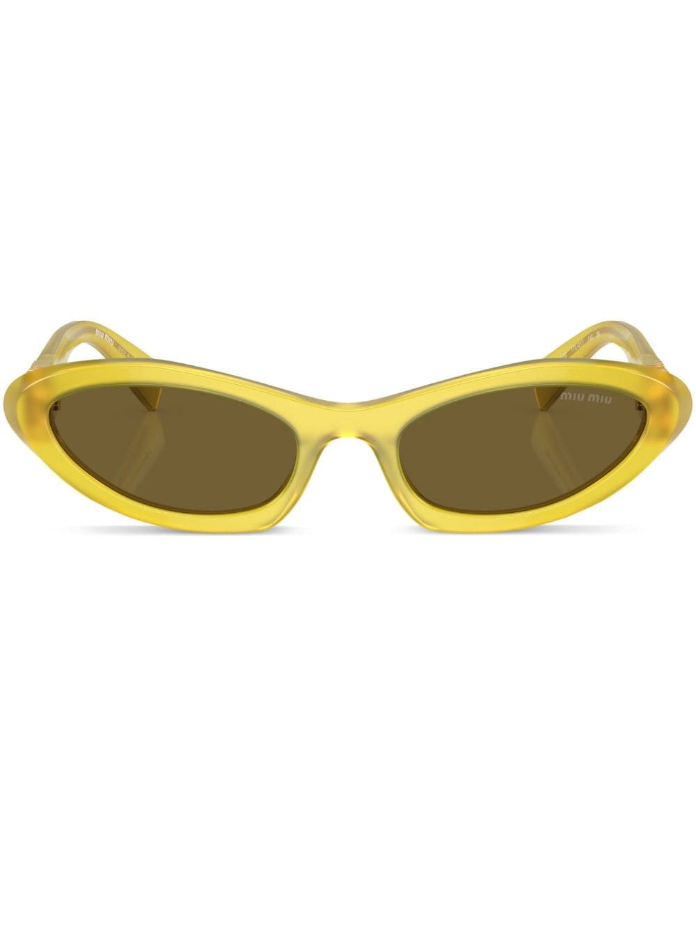 logo-plaque oval-frame sunglasses - 1