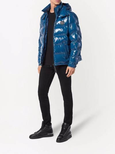 PHILIPP PLEIN high-shine padded jacket outlook