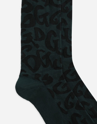 Dolce & Gabbana Stretch cotton socks with jacquard DG logo outlook