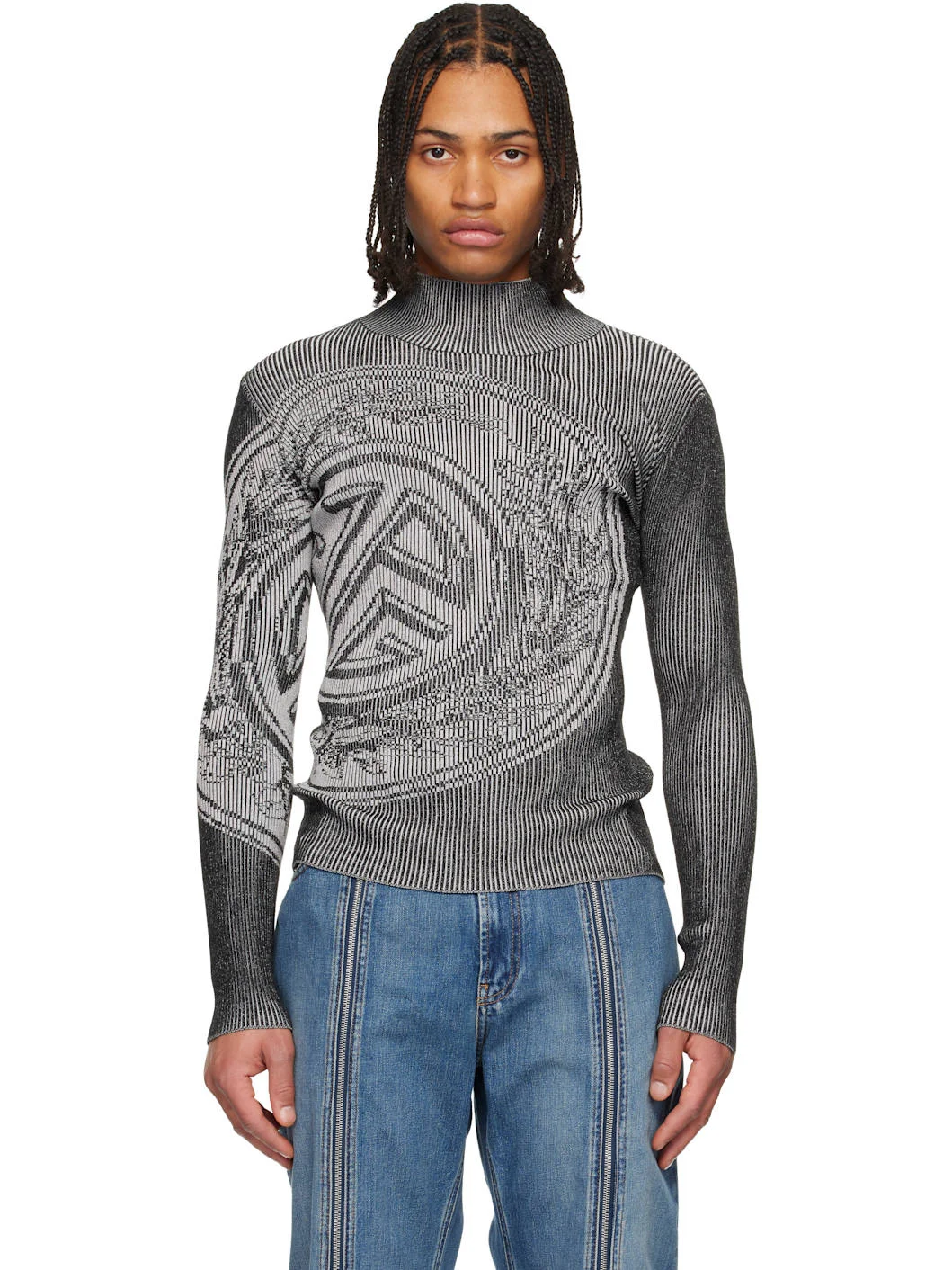 Gray 'The Laurel Stamp' Sweater - 1