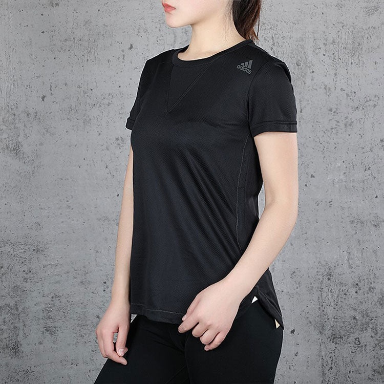 (WMNS) adidas Training T-shirts 'Black' FK9615 - 5