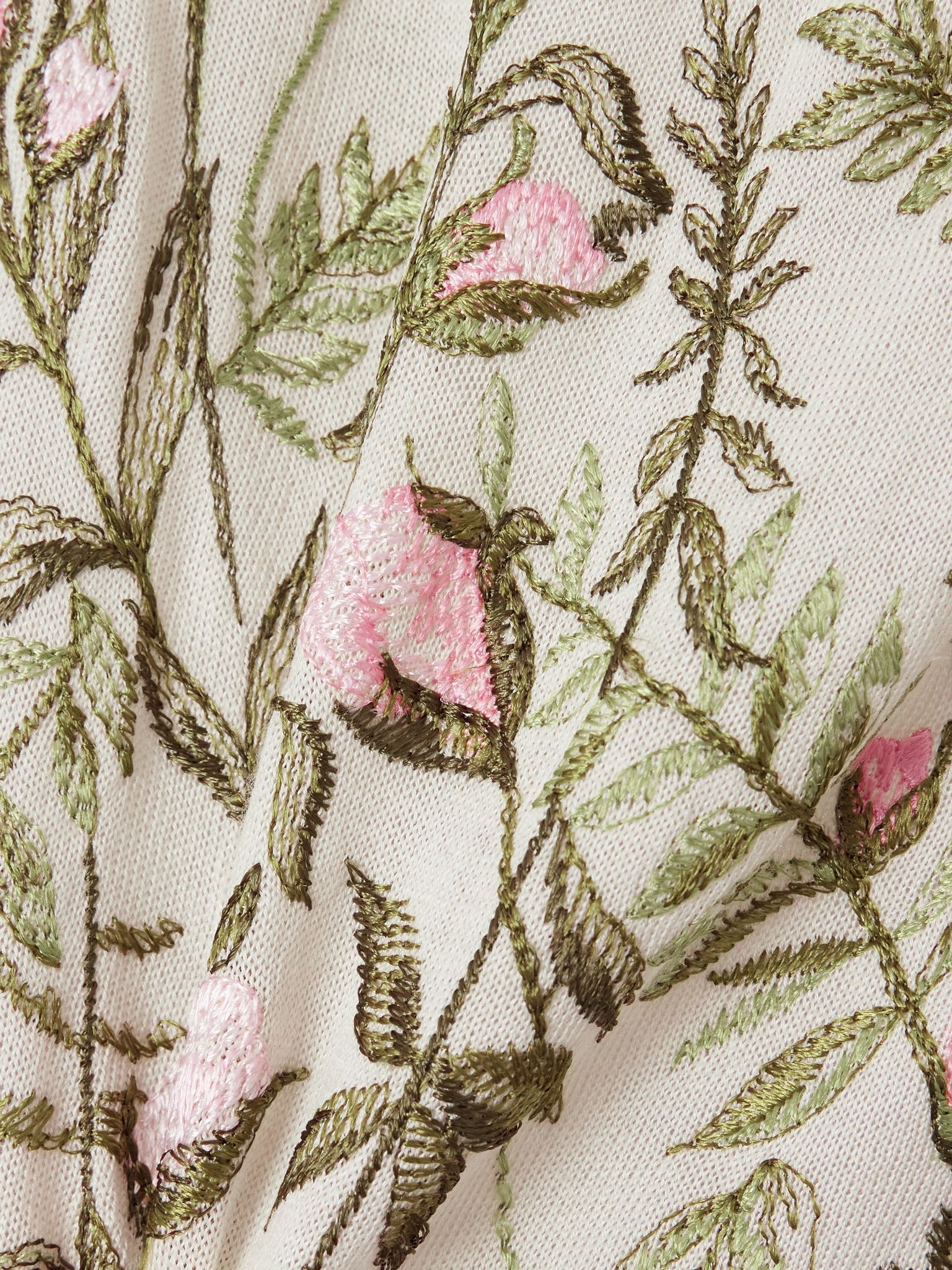 Embroidered cashmere and silk-blend cardigan Ivory - 5