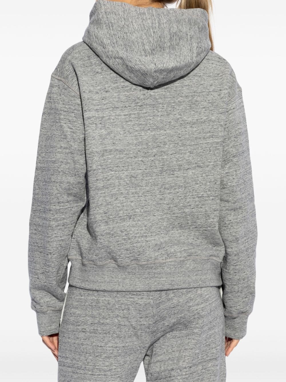 logo-print cotton hoodie - 4