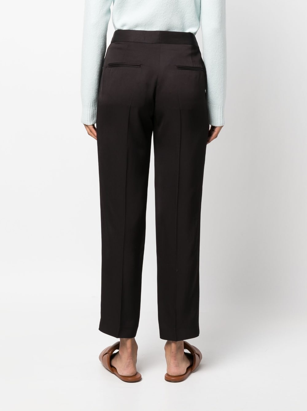 cropped twill trousers - 4