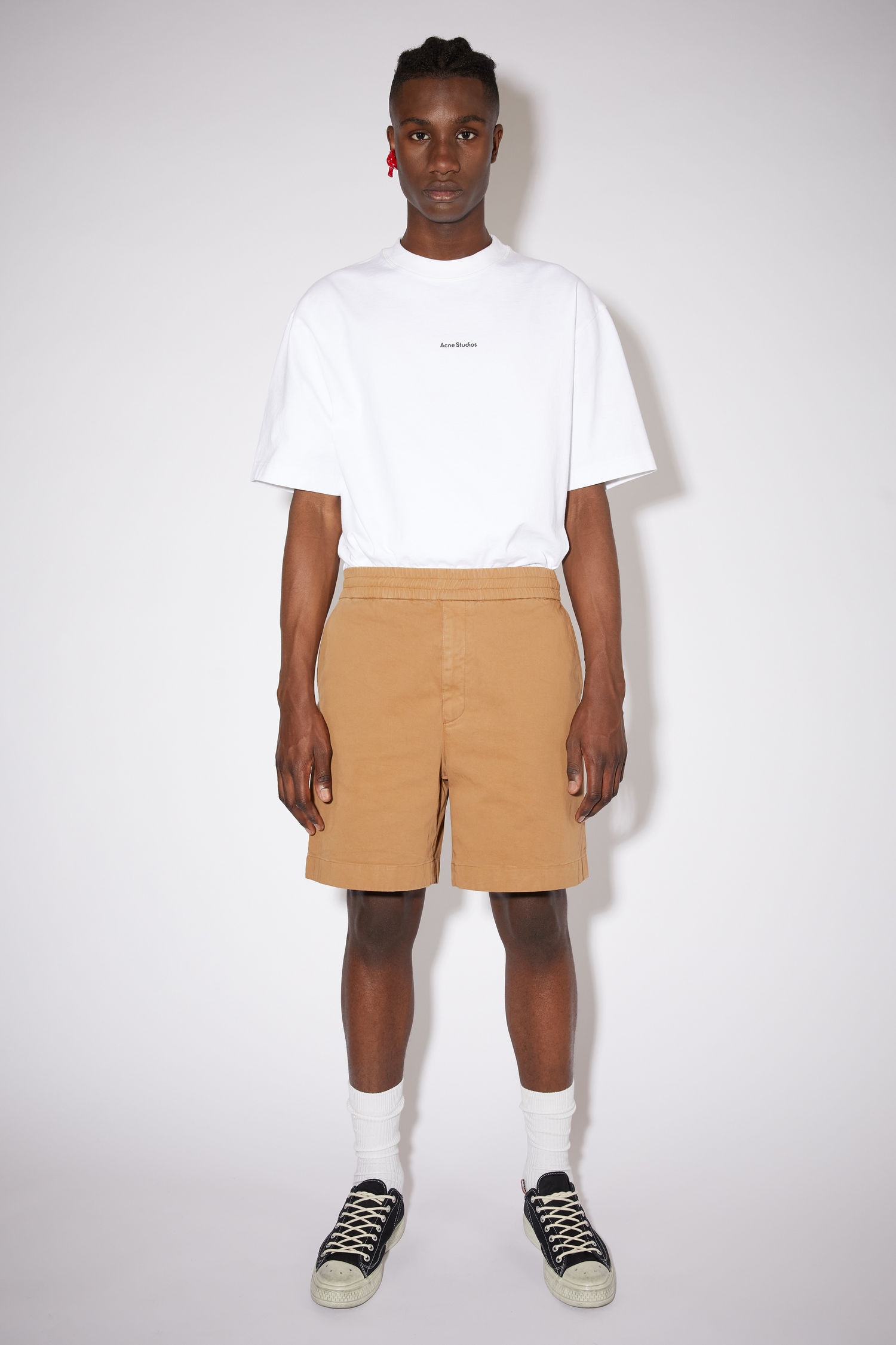 Cotton twill shorts - Camel brown - 2