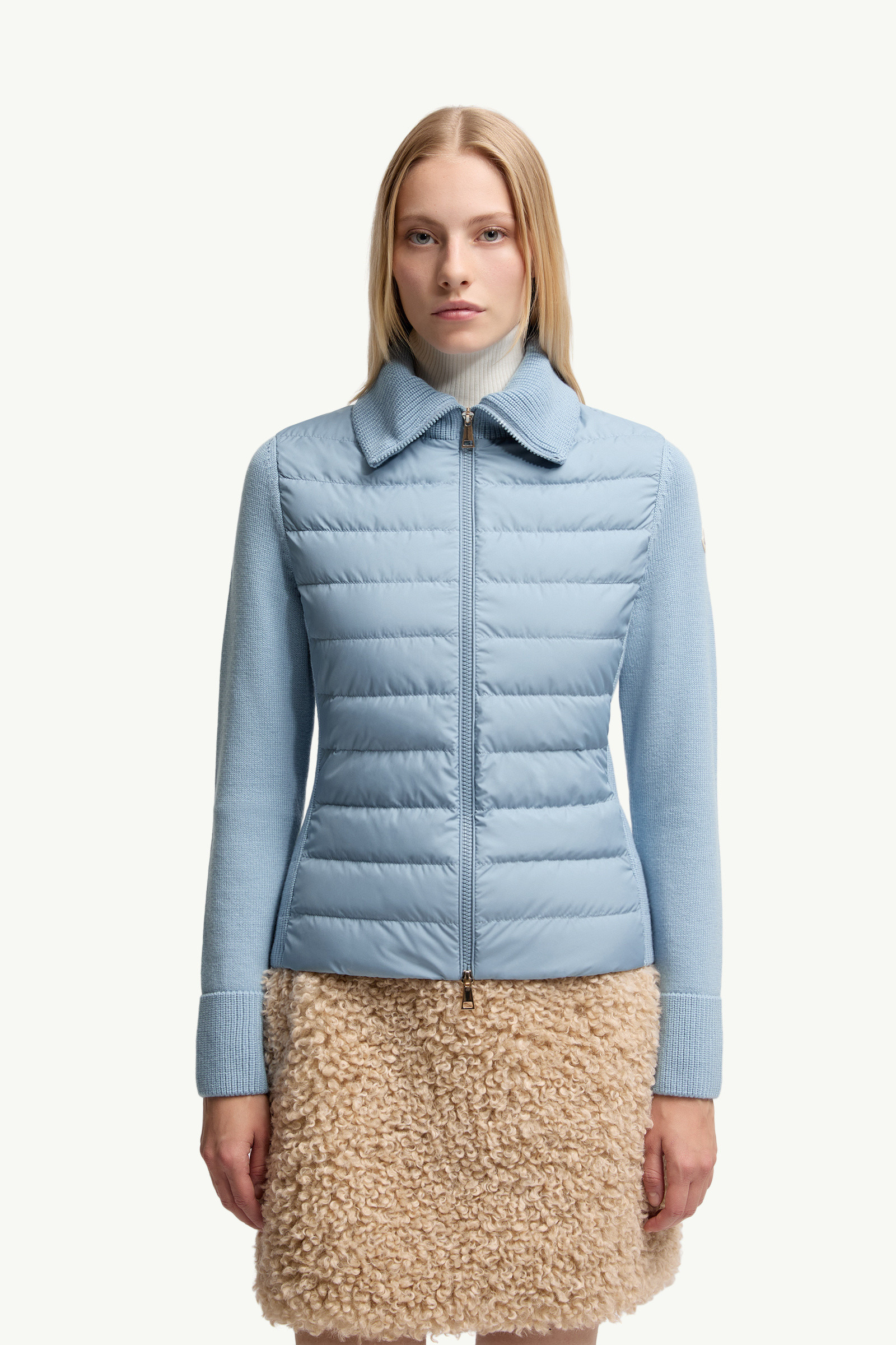 Padded Wool Zip-Up Cardigan - 3