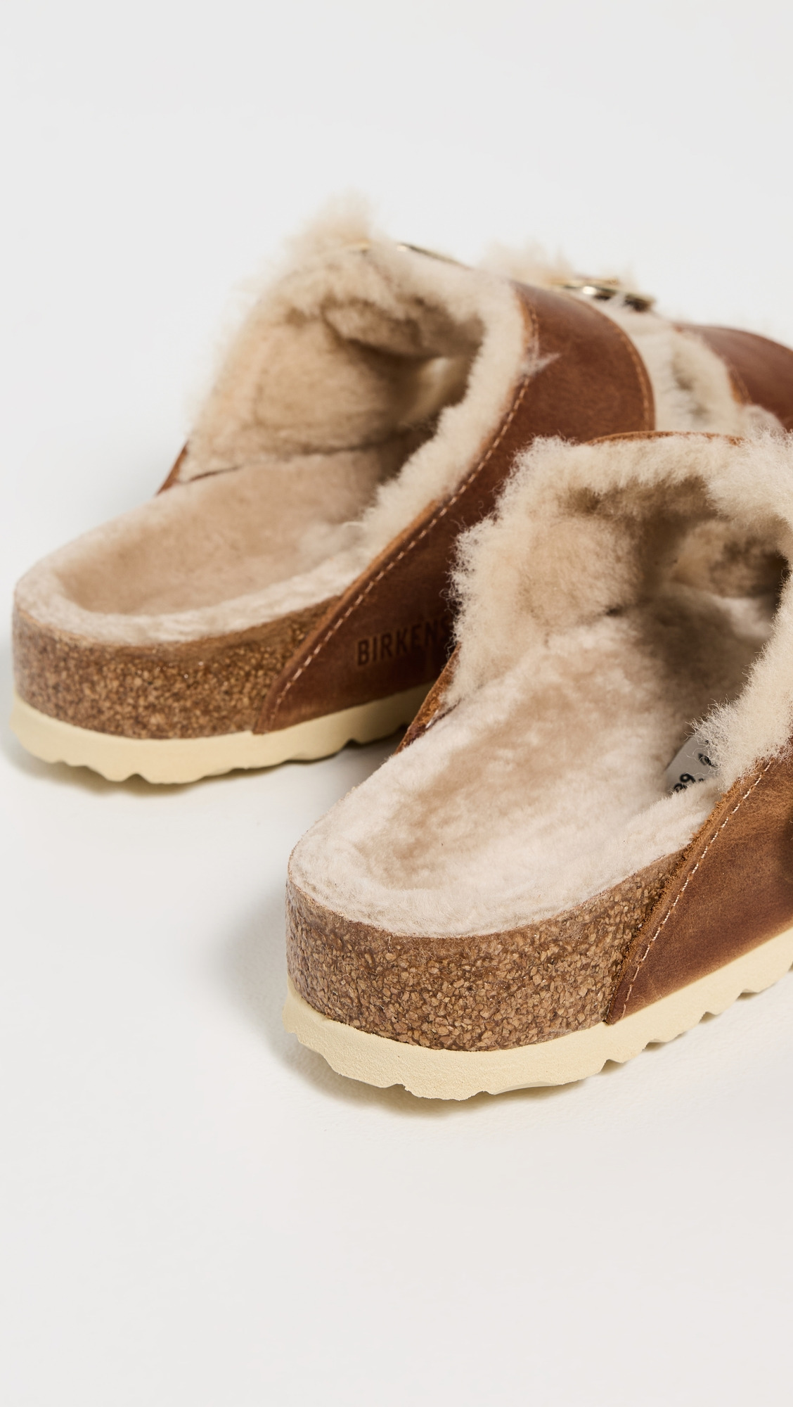 Arizona Big Buckle Shearling Sandals - 3