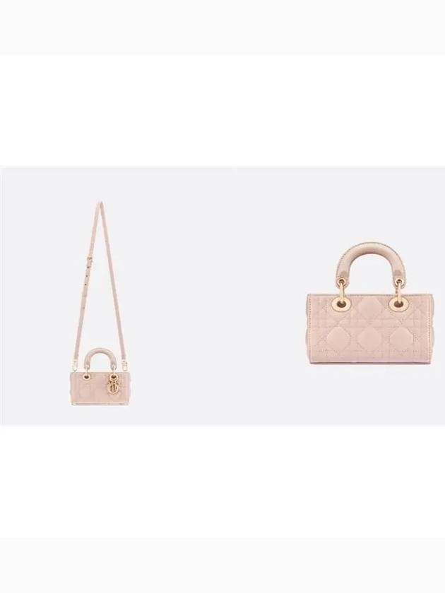 Lady D Joy Cannage Lambskin Micro Tote Bag Powder Pink - 5