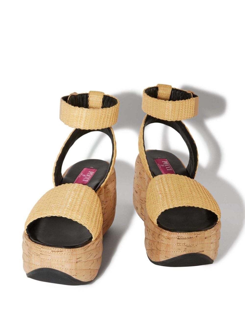 cork platform sole sandals - 3