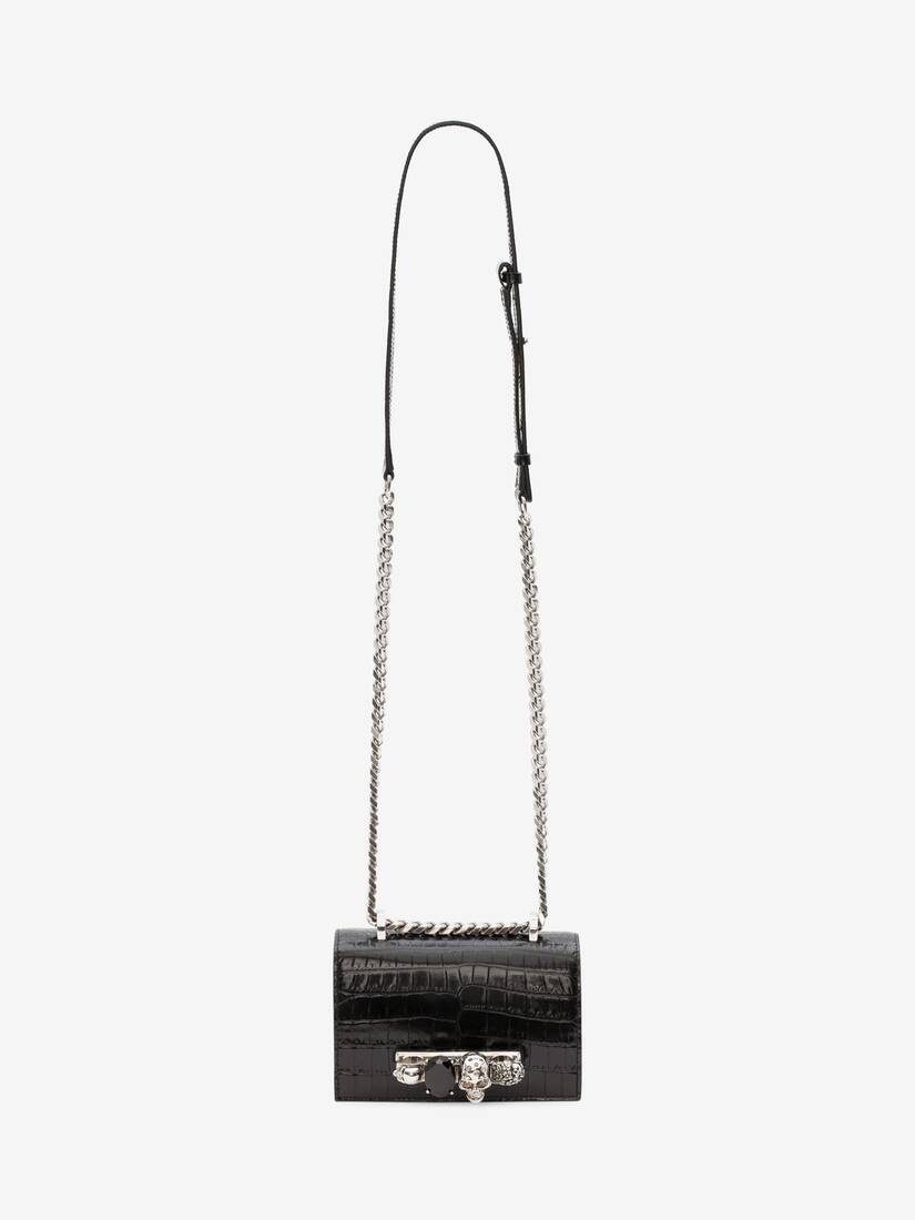 Women's Mini Jewelled Satchel in Black - 6