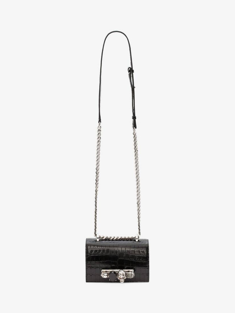 Alexander McQueen Women's Mini Jewelled Satchel in Black outlook