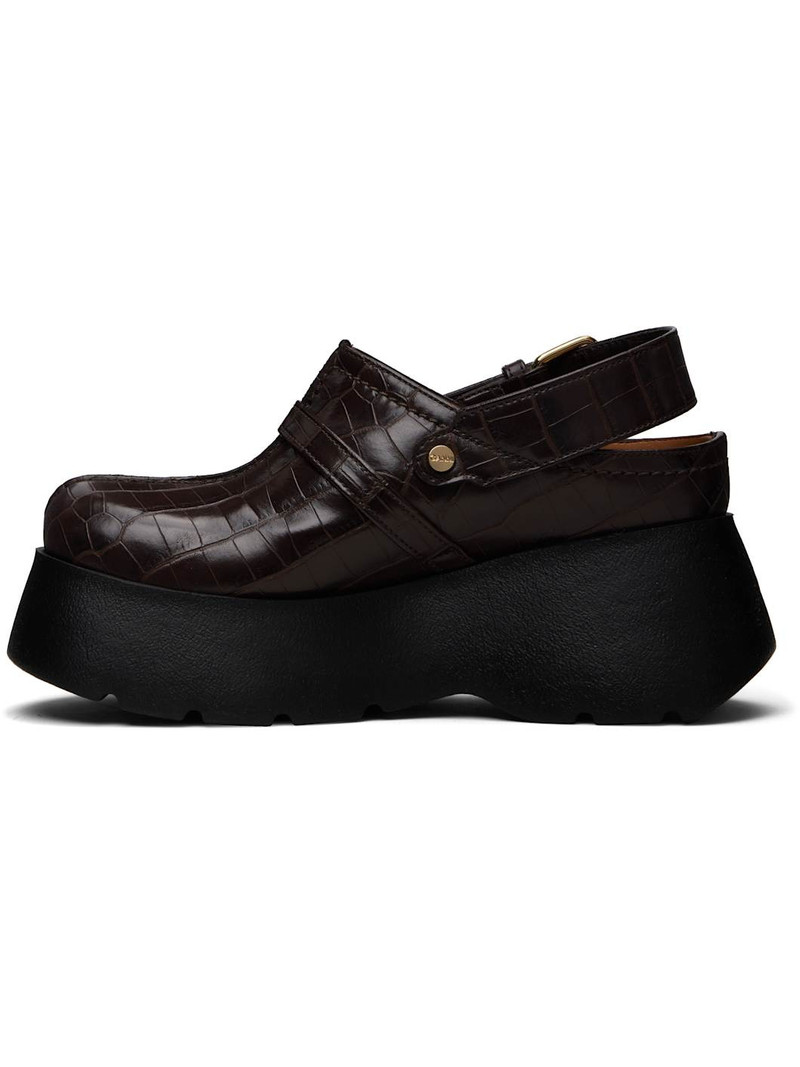 Brown Platform Clog Loafers 3