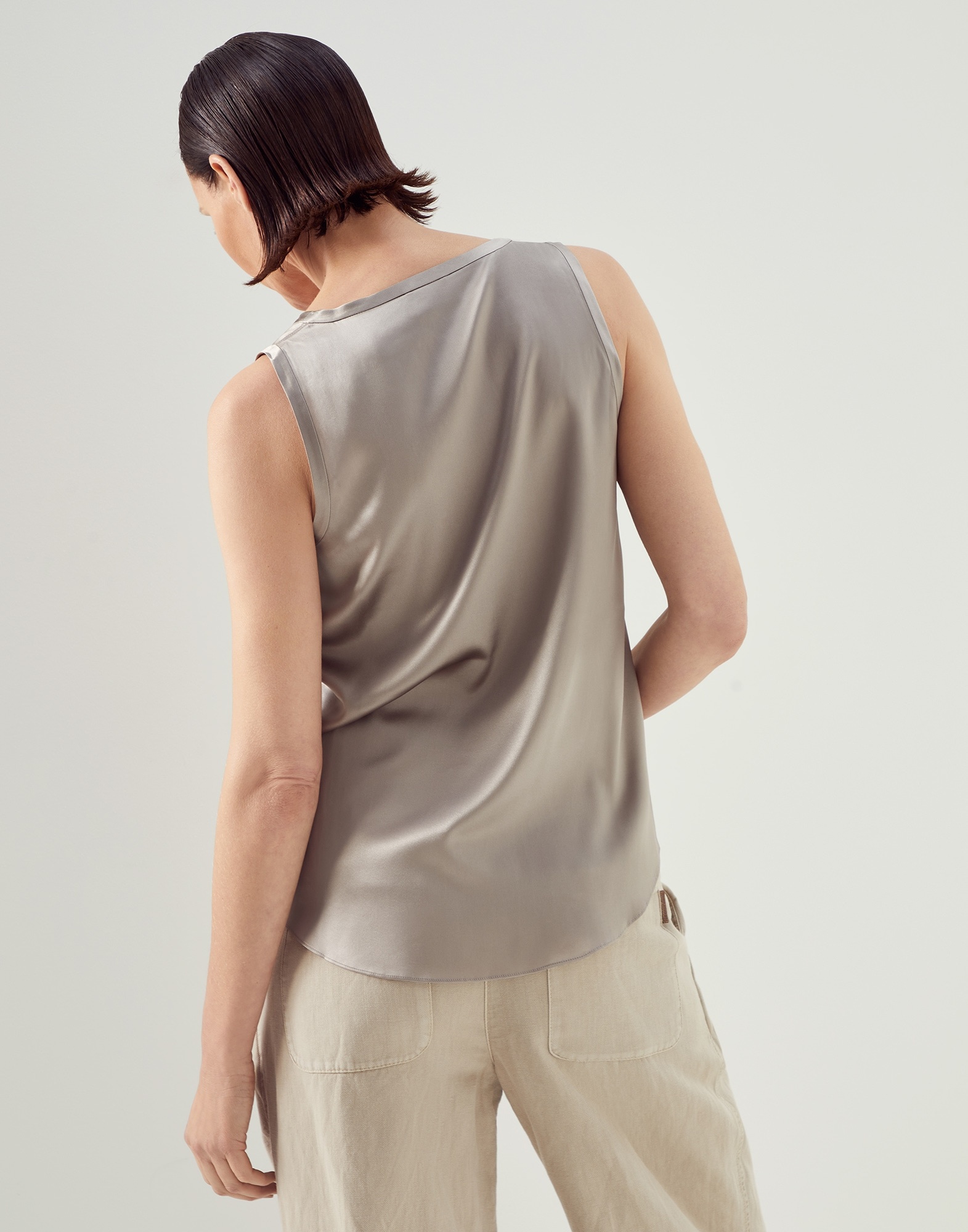Stretch silk satin top - 2