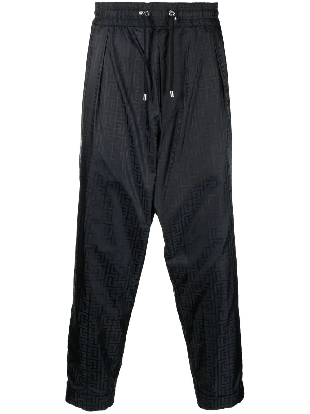 monogram-print tapered trousers - 1