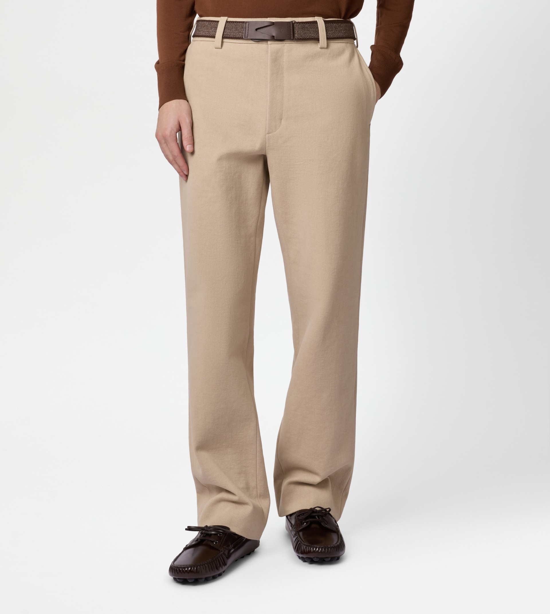 RELAXED FIT CHINO PANTS IN COTTON - BEIGE - 3
