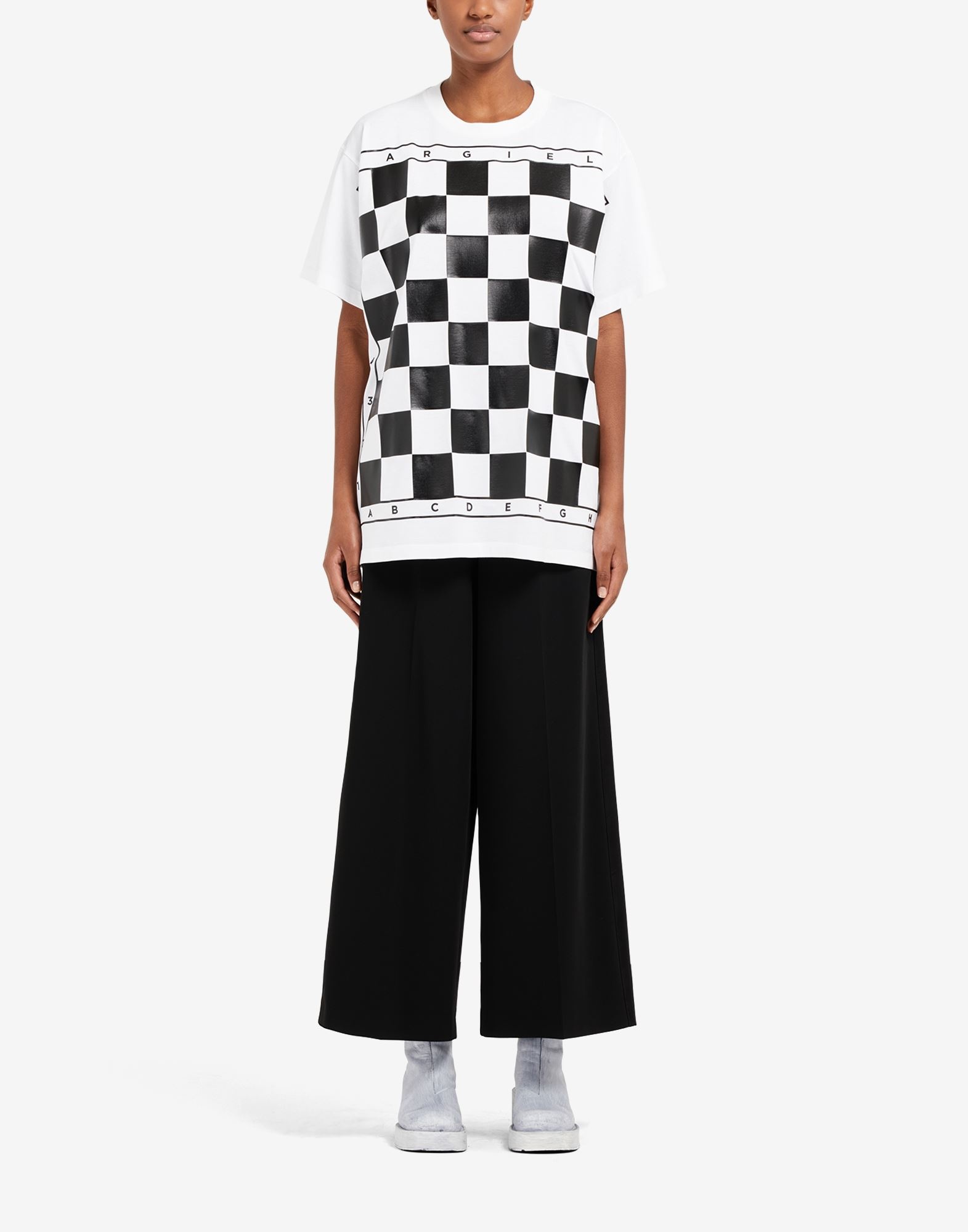 Chess board print oversized T-shirt - 2