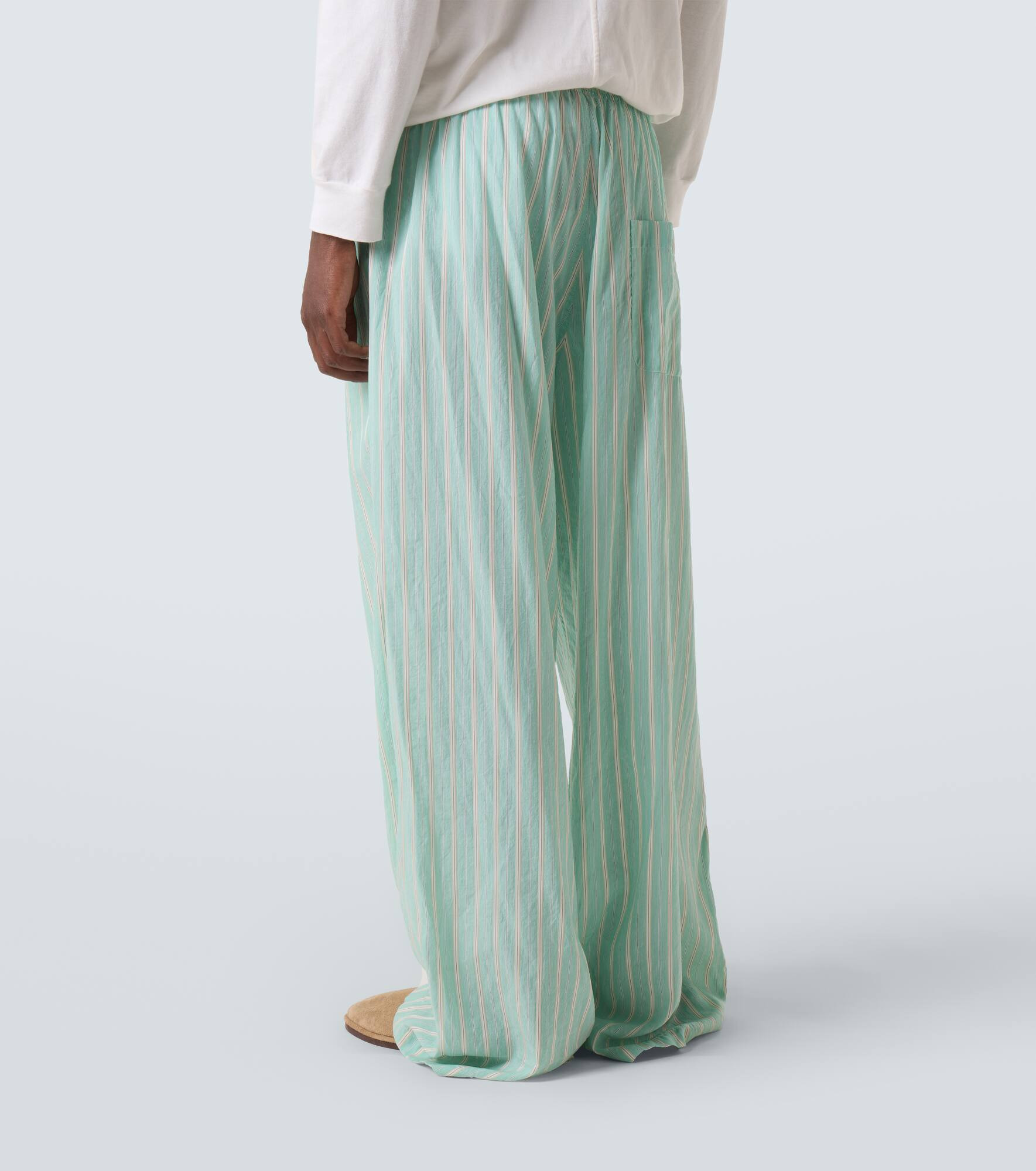 Striped mid-rise pajama pants - 4