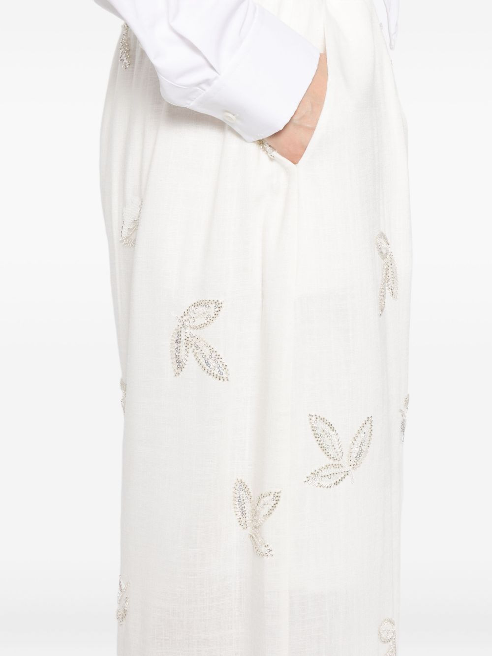 sequin-embellished trousers - 5